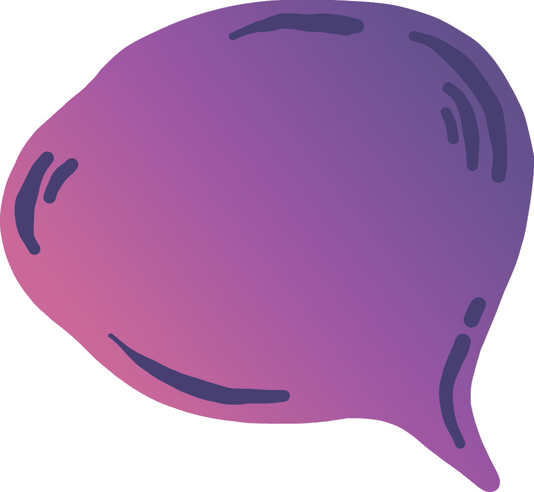 Gradient Speech Bubble Illustration on Transparent Background