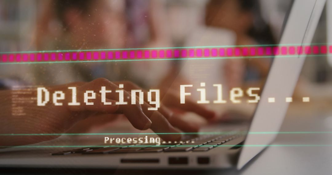 Digital Data Deletion Process Shown on Laptop Screen