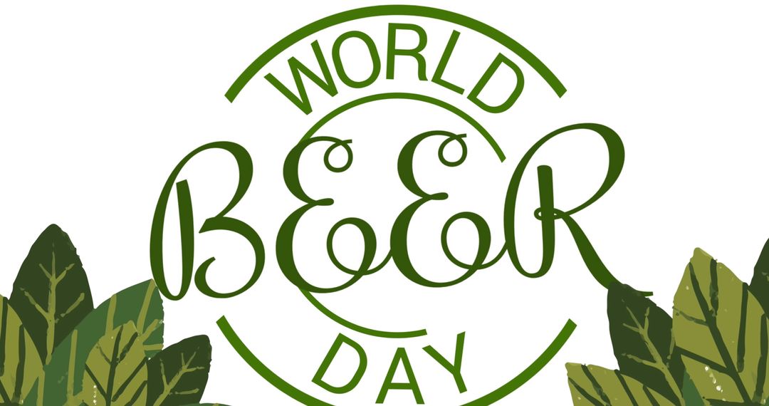 World Beer Day Celebration with Leafy Design