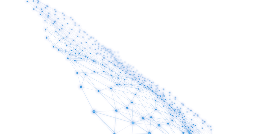 Abstract Blue Network Connections on Transparent Background