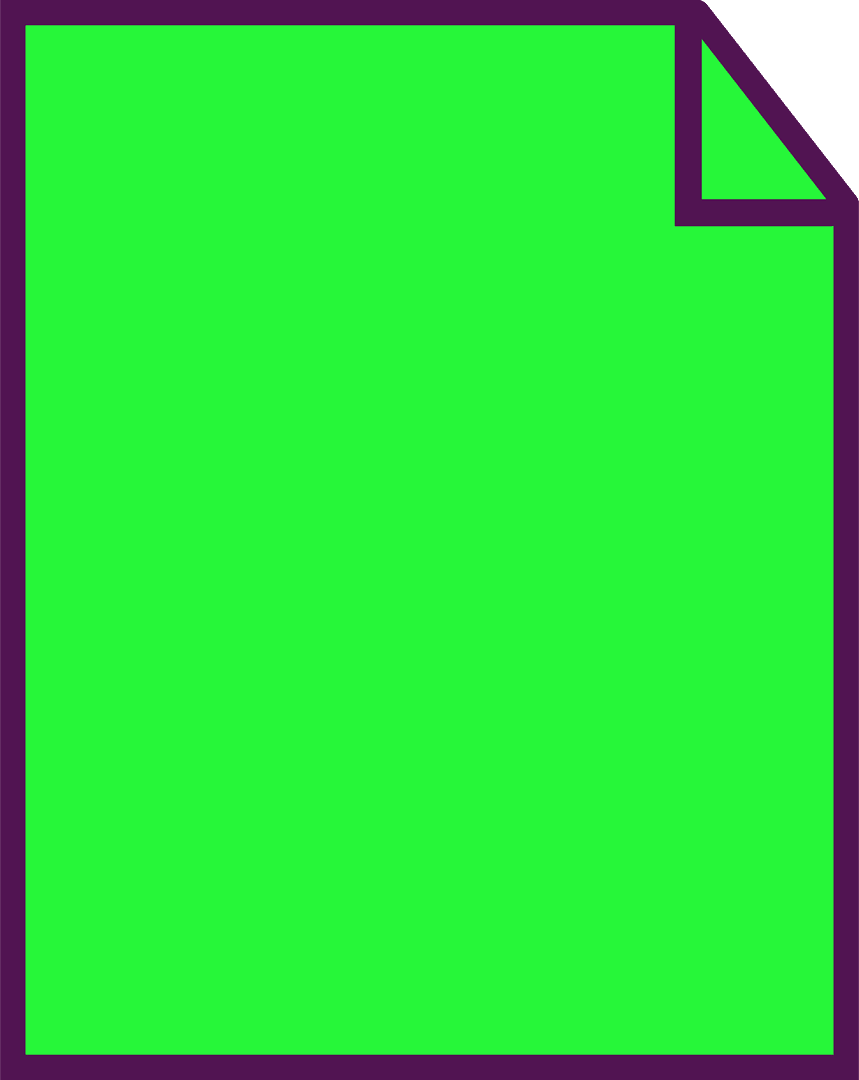 Minimalist Green Note Icon on Transparent Background