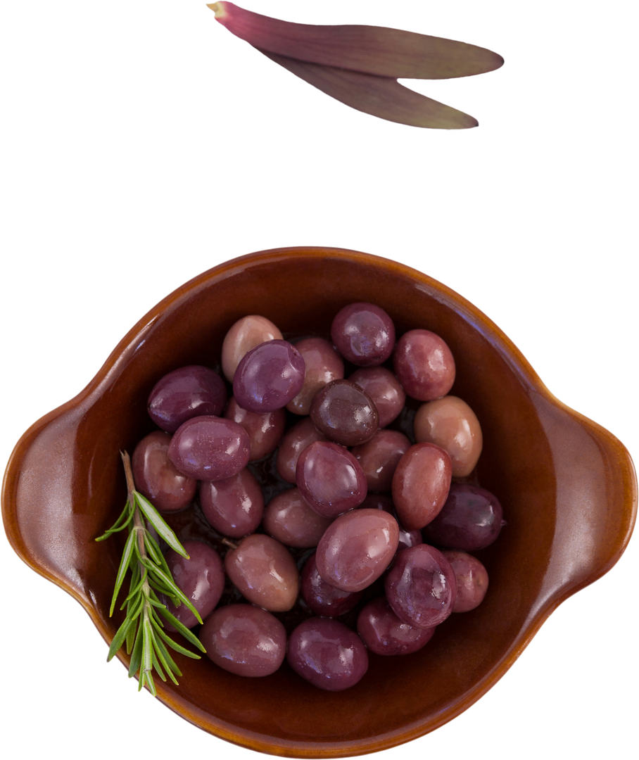 Pickled Olives with Rosemary in Wooden Bowl on Transparent Background - Download Free Stock Images Pikwizard.com