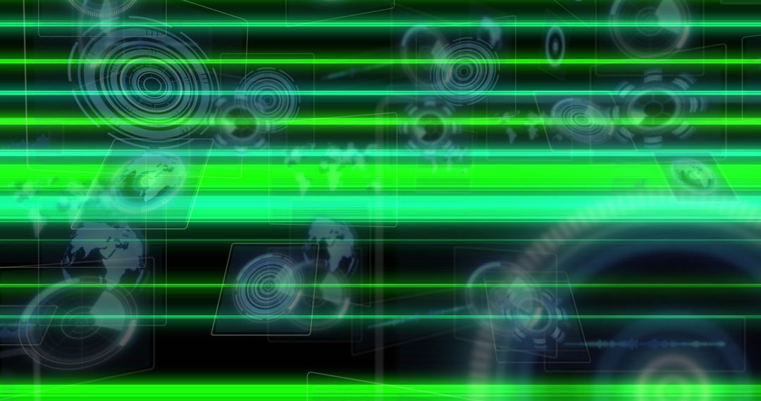 Modern Technology Concepts with Digital Interfaces and Light Trails