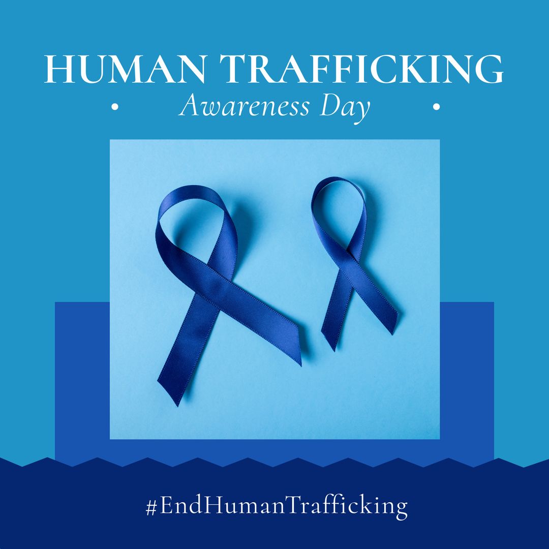 Human Trafficking Awareness Blue Ribbon Campaign Banner