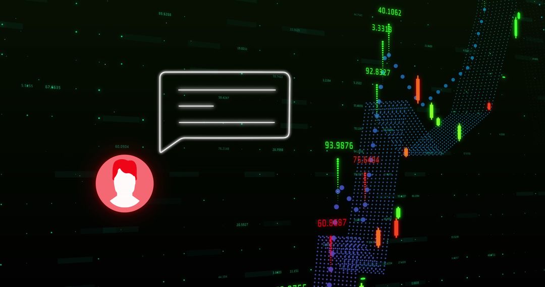 Futuristic Digital Interface with Chat and Profile Icons