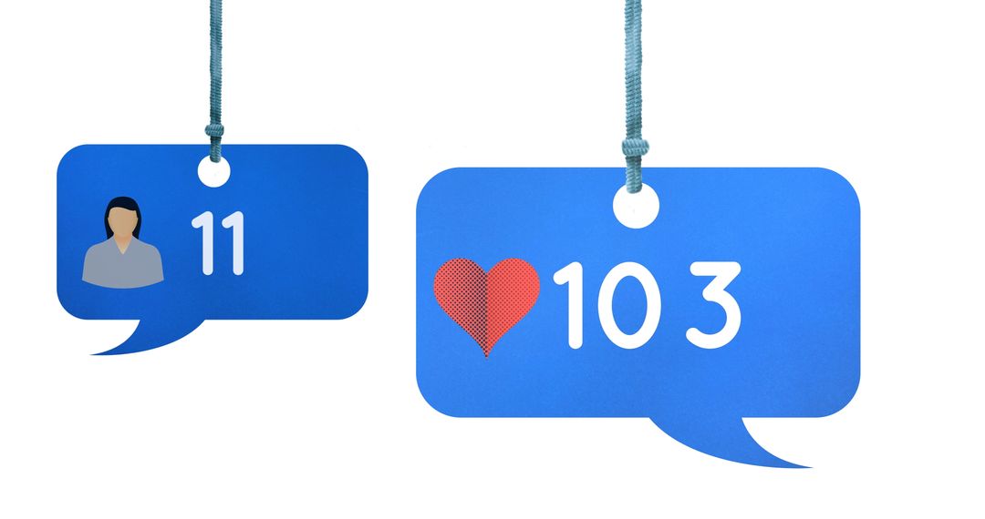 Social Media Interaction Counter with Profile and Heart Icons