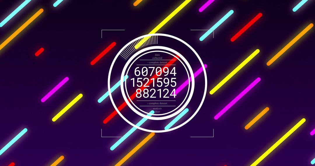 Digital Data Processing with Neon Streaks Background