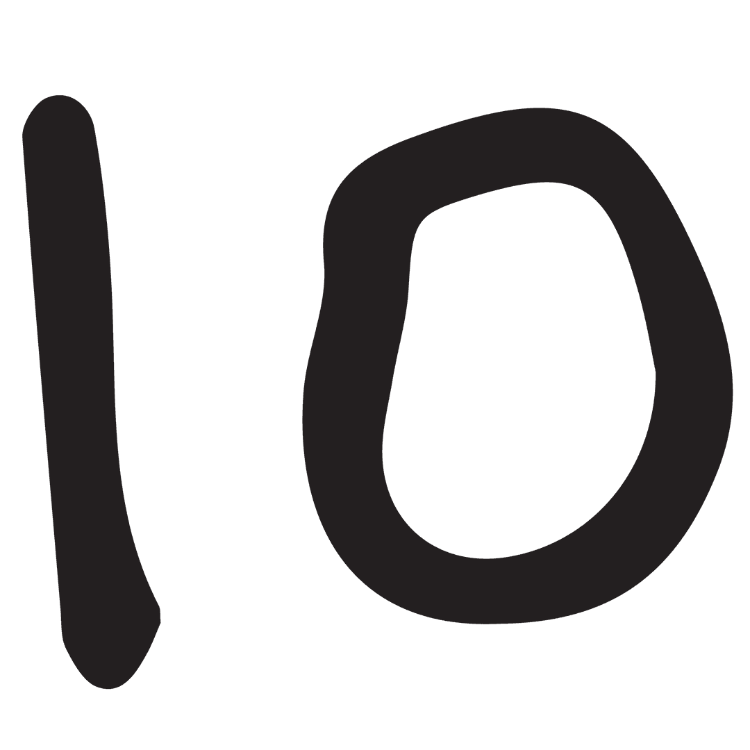 Transparent Illustration of Digit 10 Number Symbol