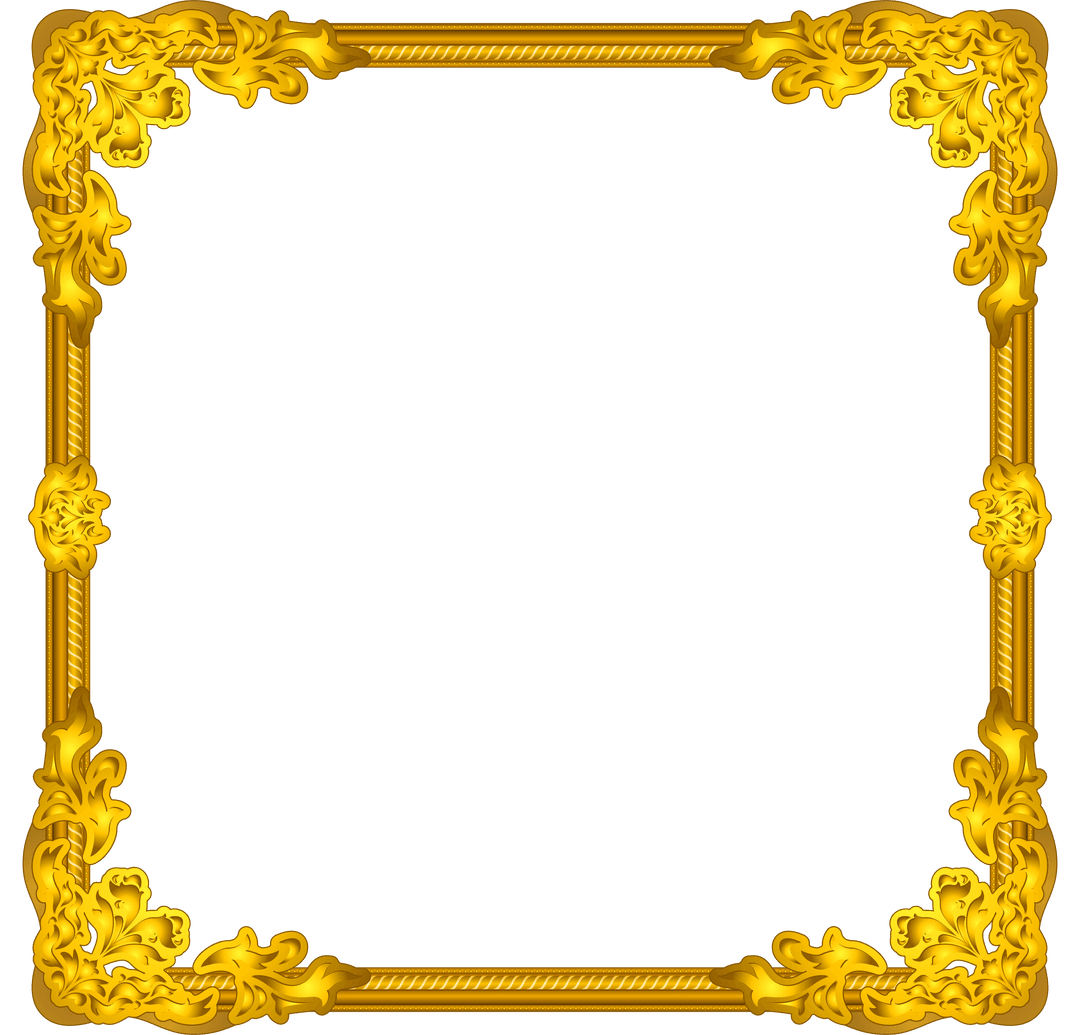 Baroque Gold Frame Ornate Transparent Background Vintage Decor