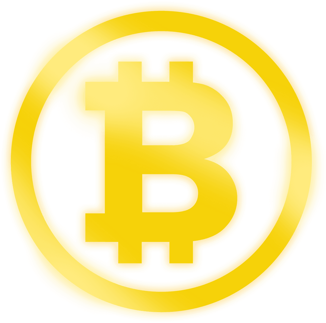 Transparent Bitcoin Coin Symbol Large Close-Up