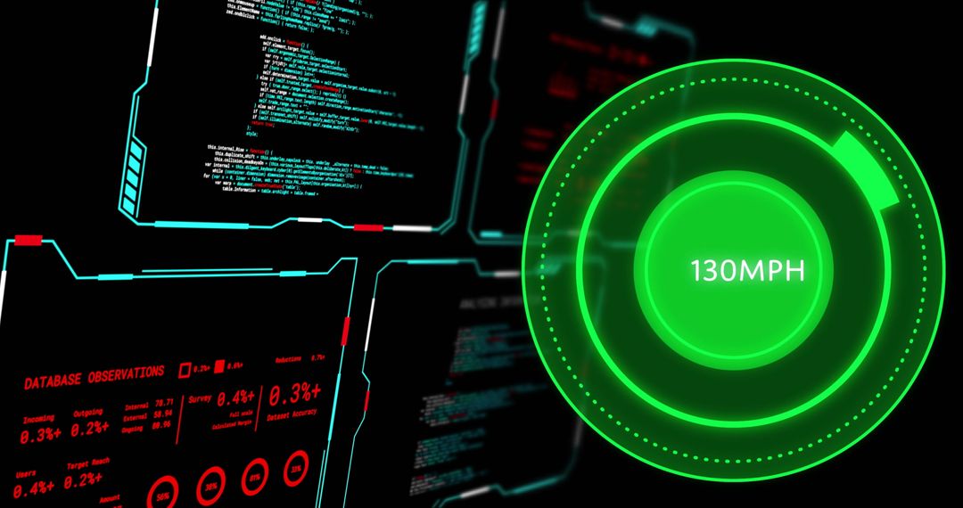 High-Speed Data Processing Interface with Digital Speedometer