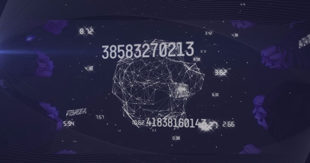 Digital Brain Connections and Data Visualization Concept