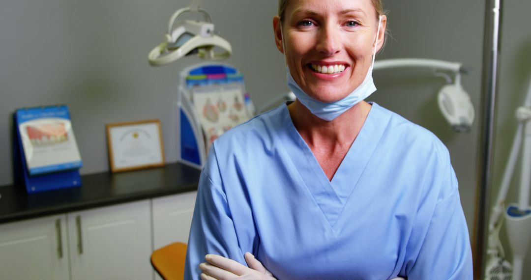 Confident Female Dentist in Dental Clinic Smiling - Free Images, Stock Photos and Pictures on Pikwizard.com