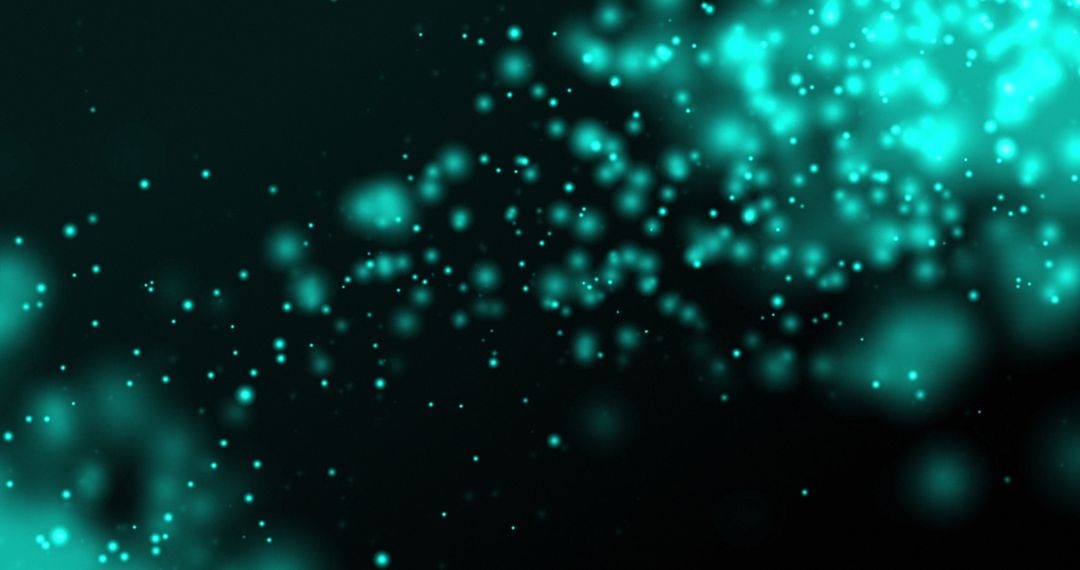 Glowing Blue Particles Floating in Dark Abstract Background