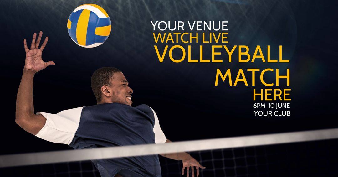 Dynamic Volleyball Event Promotion at Bars and Clubs - Download Free Stock Templates Pikwizard.com