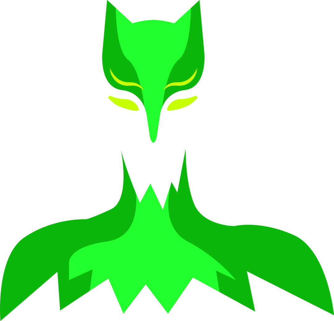 Abstract Fox Head Design on Transparent Background