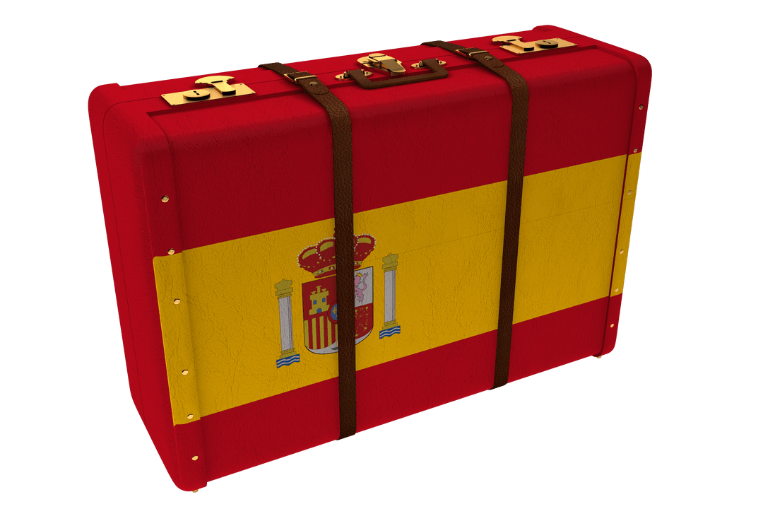 Transparent Suitcase with Flag of Spain Design
