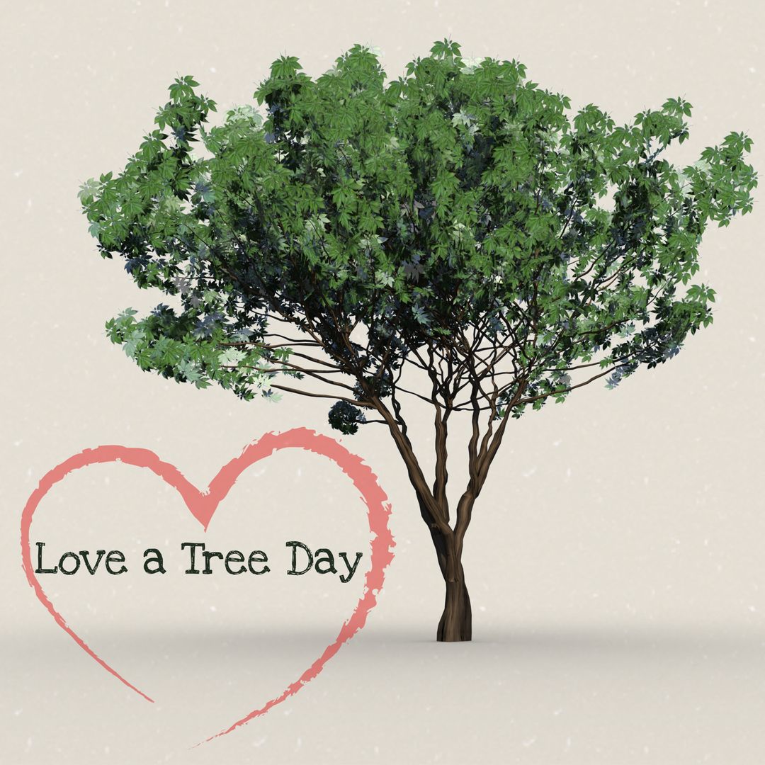 Love a Tree Day Celebration with Heart and Tree Design