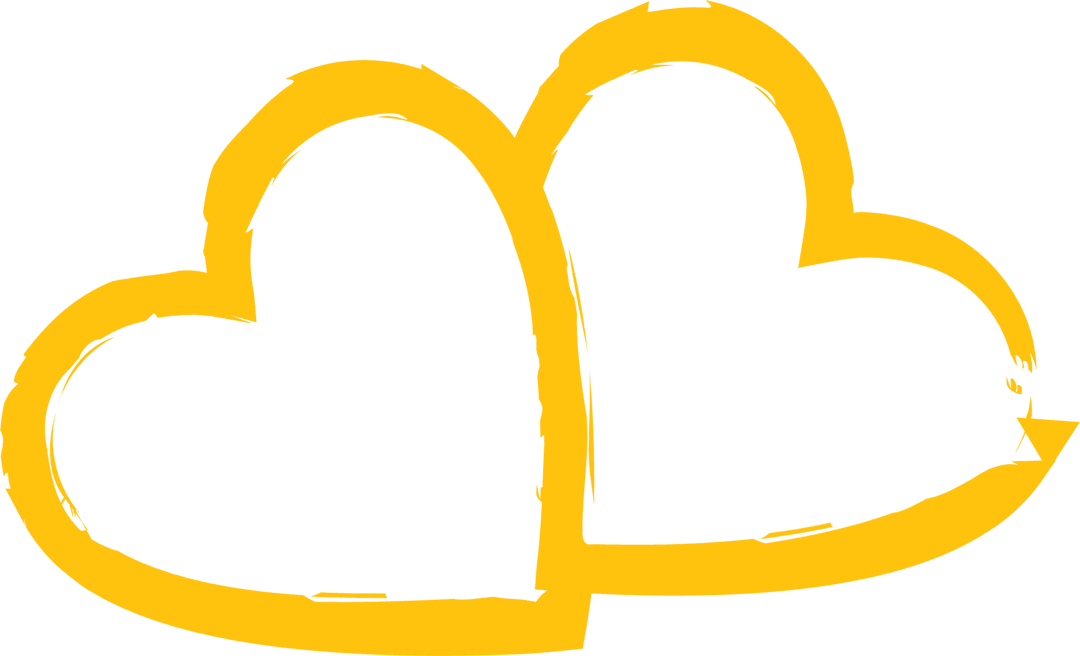 Orange Interlocked Hearts on Transparent Background