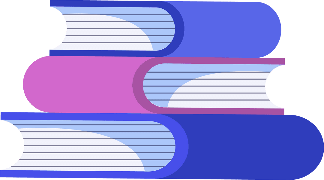 Colorful Book Stack Vector with Transparent Background