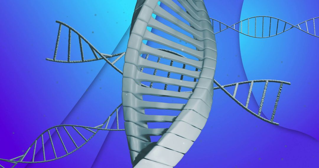 Digital Visualization of DNA Double Helix in 3D Abstract Scene