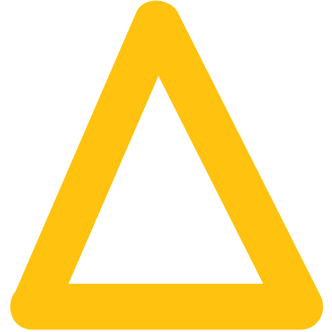Yellow Triangle Highlighted on Transparent Background Vector Symbol