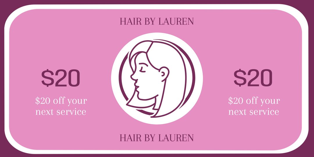 $20 Off Hair Salon Service Voucher with Pink Background - Download Free Stock Templates Pikwizard.com