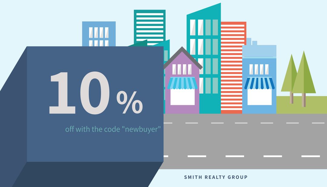 Real Estate Promotion Cityscape with Discount Offer