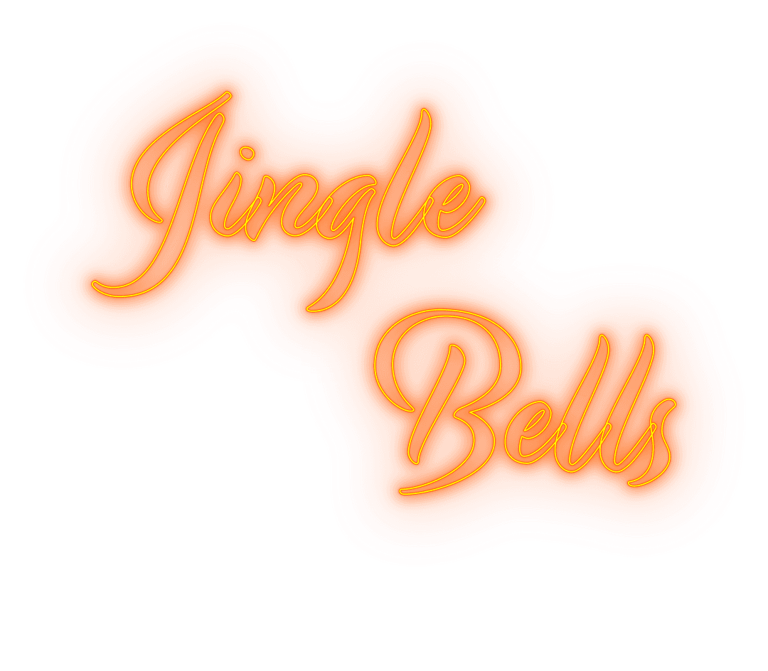Neon Orange Jingle Bells Text Christmas Transparent Banner
