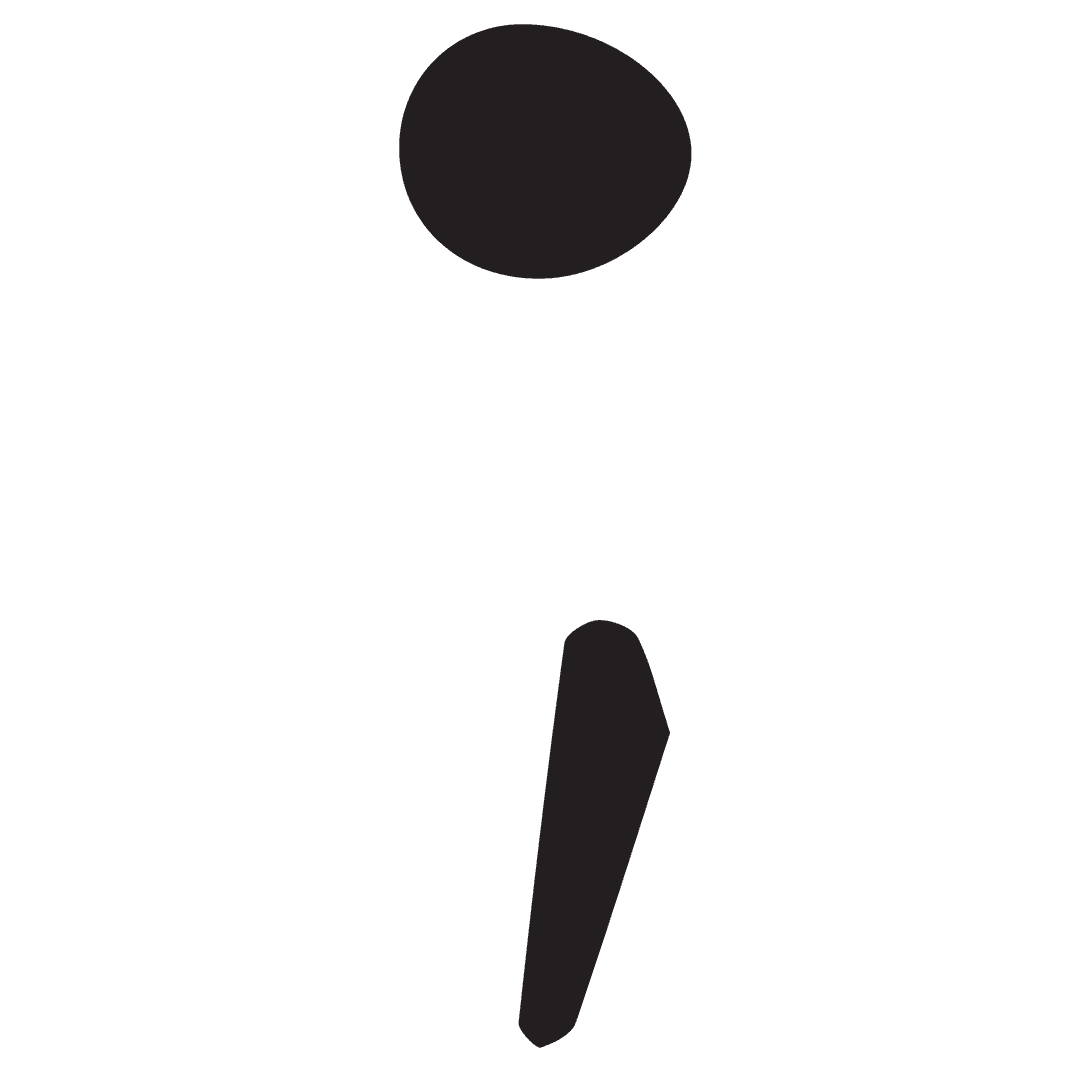 Simple Black Minimalist Shapes on Transparent Background