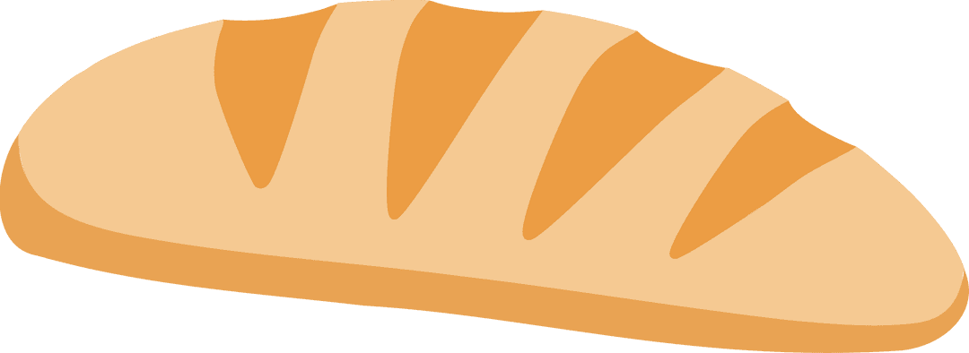 Minimalist artisan bread loaf illustration on transparent background