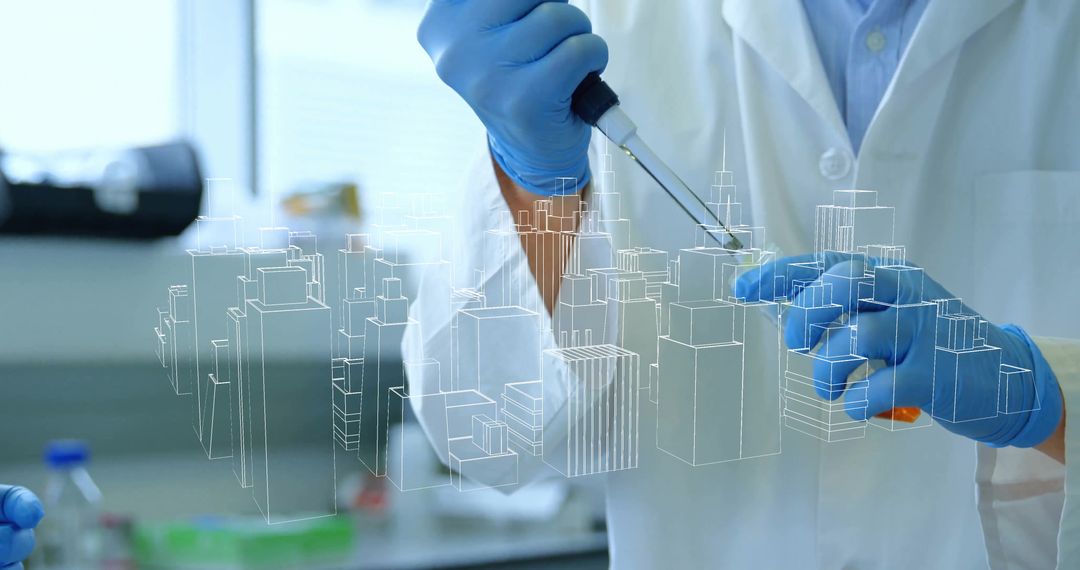 Scientist with Micropipette Integrating Technology and Science