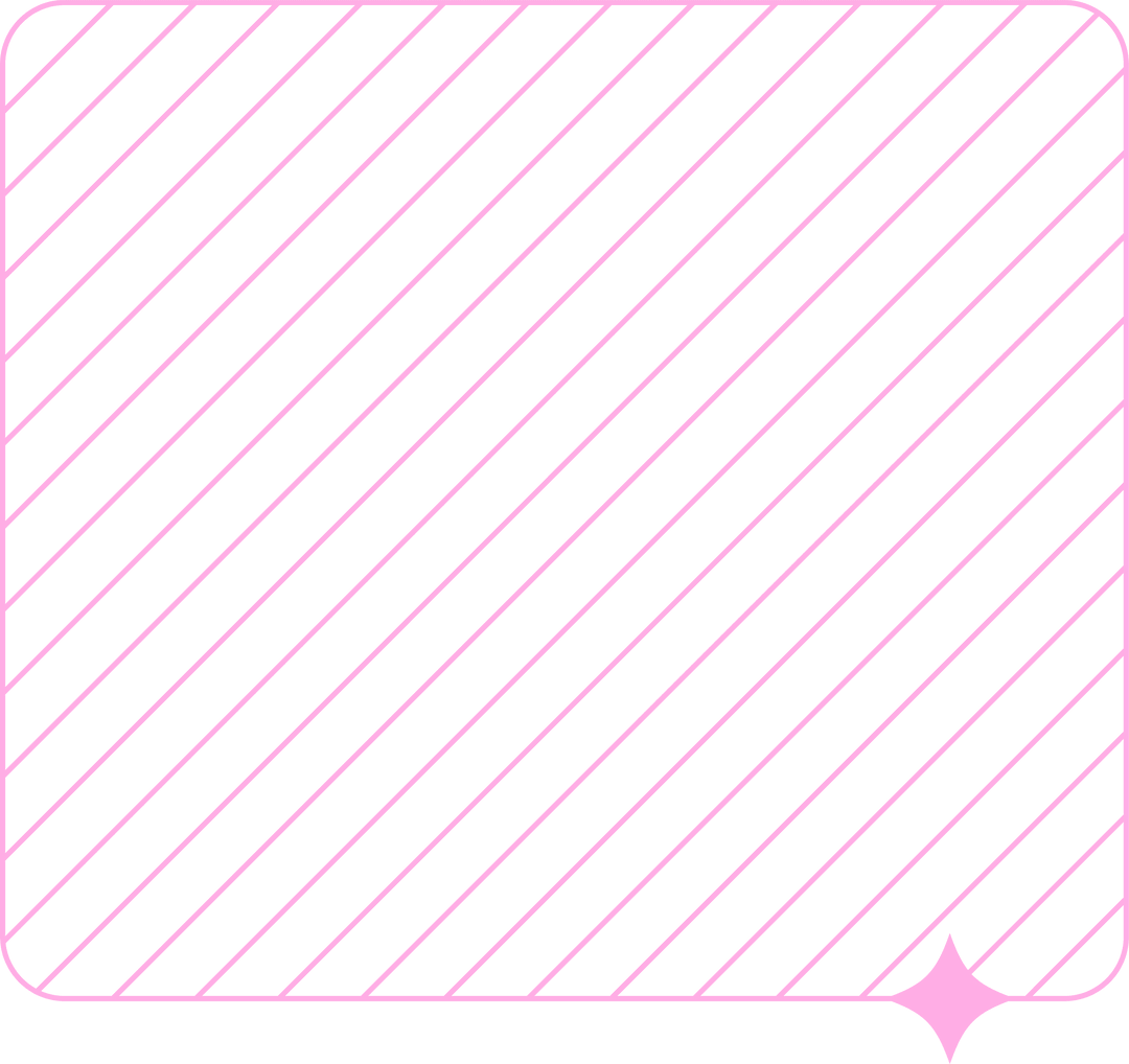 Transparent Frame with Pink Outlines and Star Detail