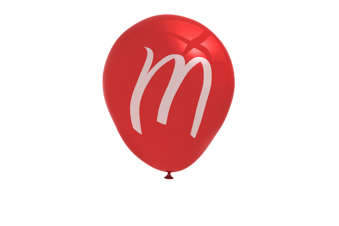 Red Balloon with Stylish White M Letter on Transparent Background - Download Free Stock Images Pikwizard.com