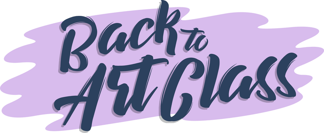 Back to Art Class Hand-Lettered Text with Transparent Background
