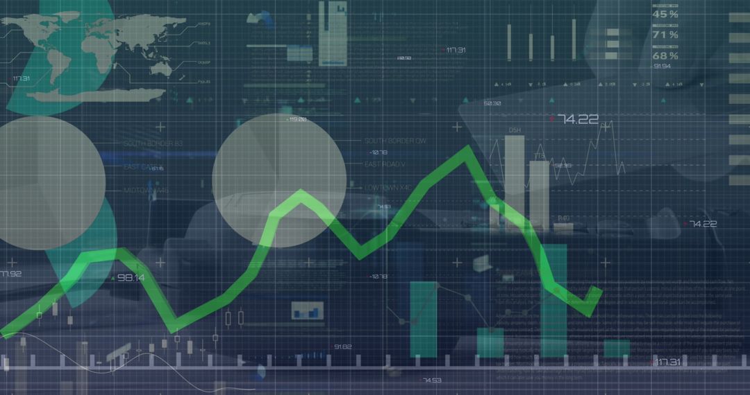 Futuristic Digital Dashboard with Business Data Analytics