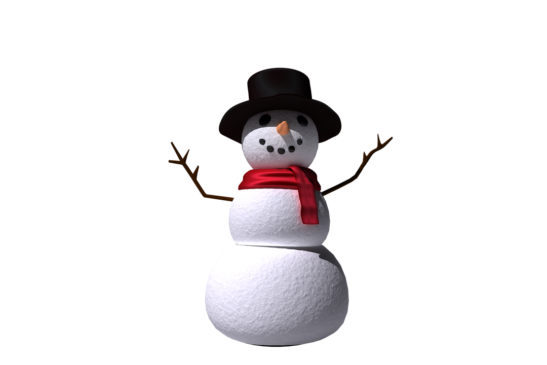 Isolated Traditional Snowman with Red Scarf on Transparent Background - Download Free Stock Images Pikwizard.com