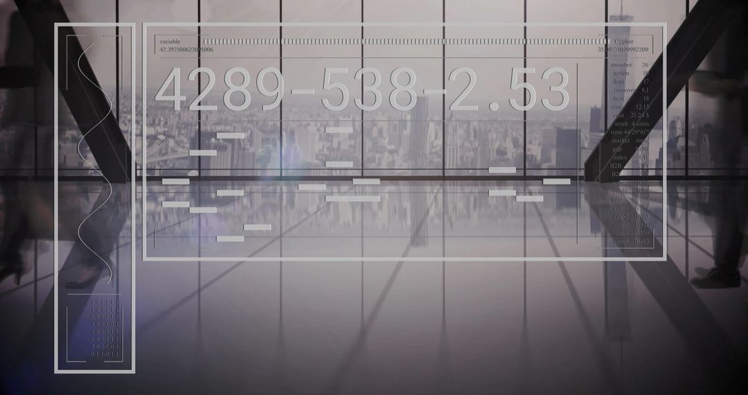 Digital Data and Business Concept with Abstract Interface Overlay