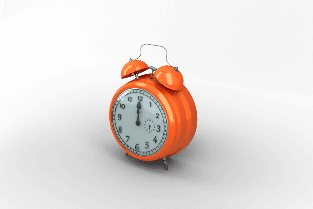 Orange Retro Alarm Clock Illustration Transparent Background