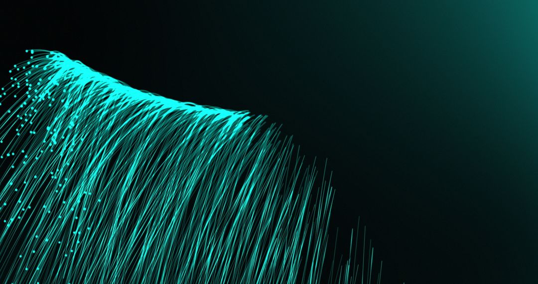 Dynamic Green Light Trails on Dark Background