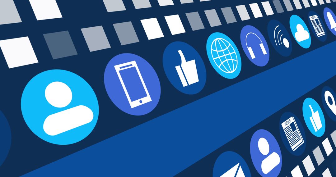 Iconography Illustrating Social Media and Digital Interface Concepts