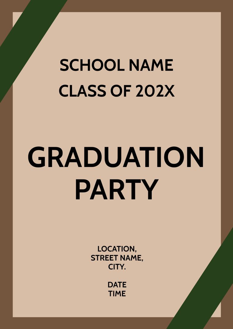 Elegant Graduation Party Invitation Template with Classic Designs