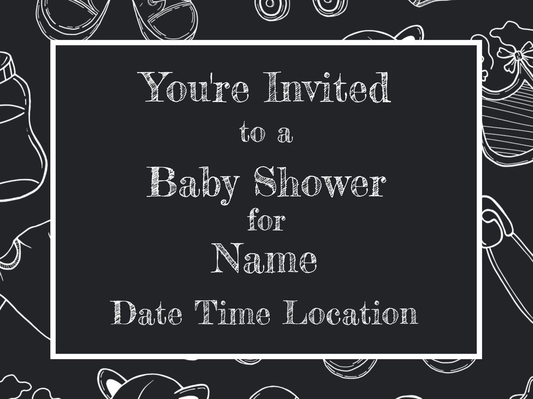 Elegant Customizable Baby Shower Invite with Floral Background - Download Free Stock Templates Pikwizard.com