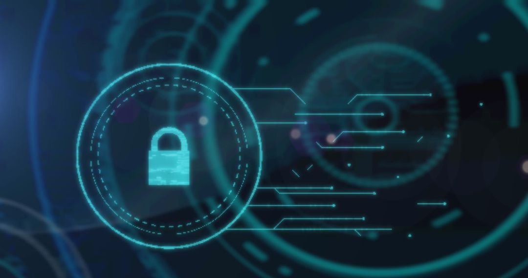 Futuristic Data Security Lock and Digital Integration