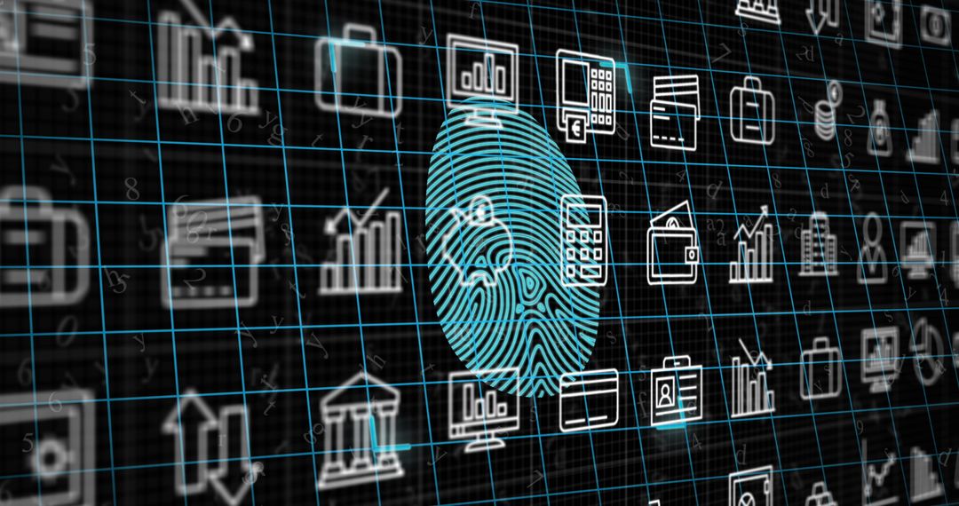 Digital Security and Finance Concept with Fingerprint Authentication - Free Images, Stock Photos and Pictures on Pikwizard.com