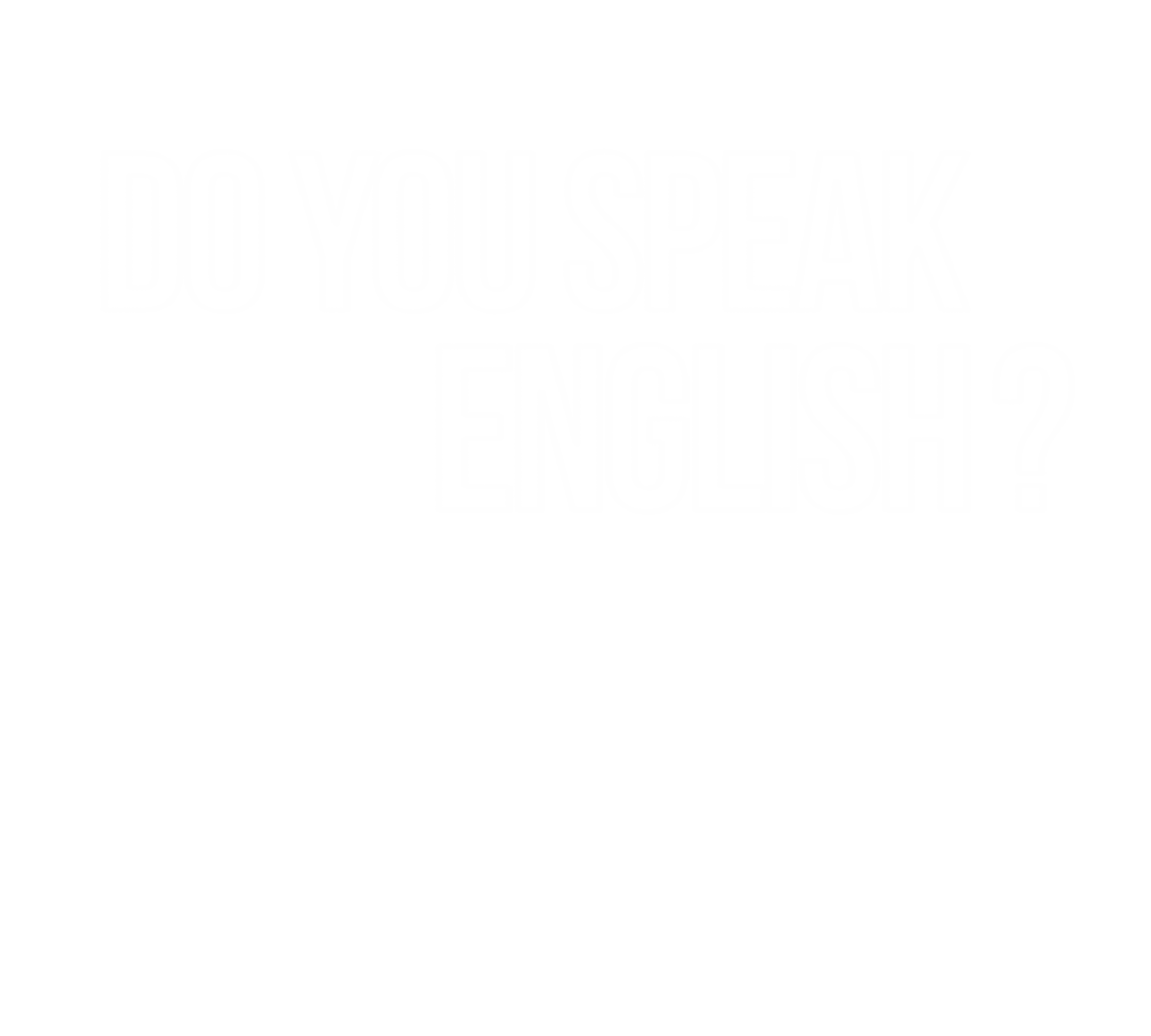 Text Illustration Asking 'Do You Speak English' on Transparent Background