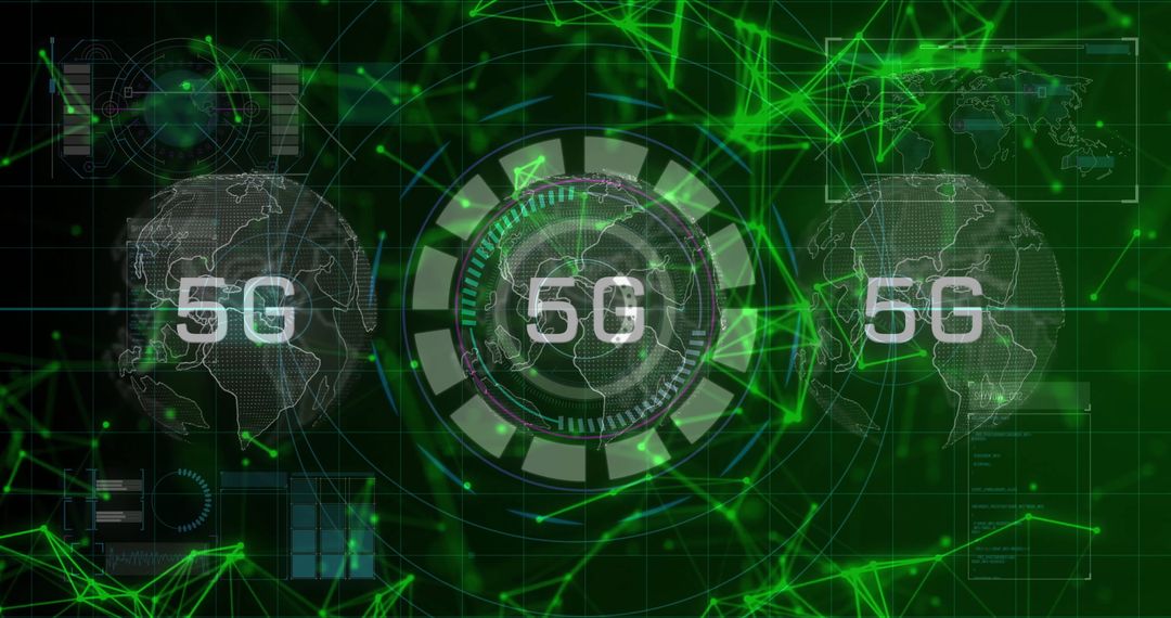 Futuristic 5G Mobile Network Connectivity Interface Animation