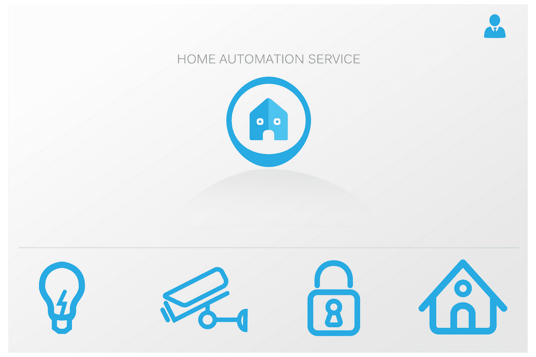 Transparent Home Automation Interface with Smart Technology Icons