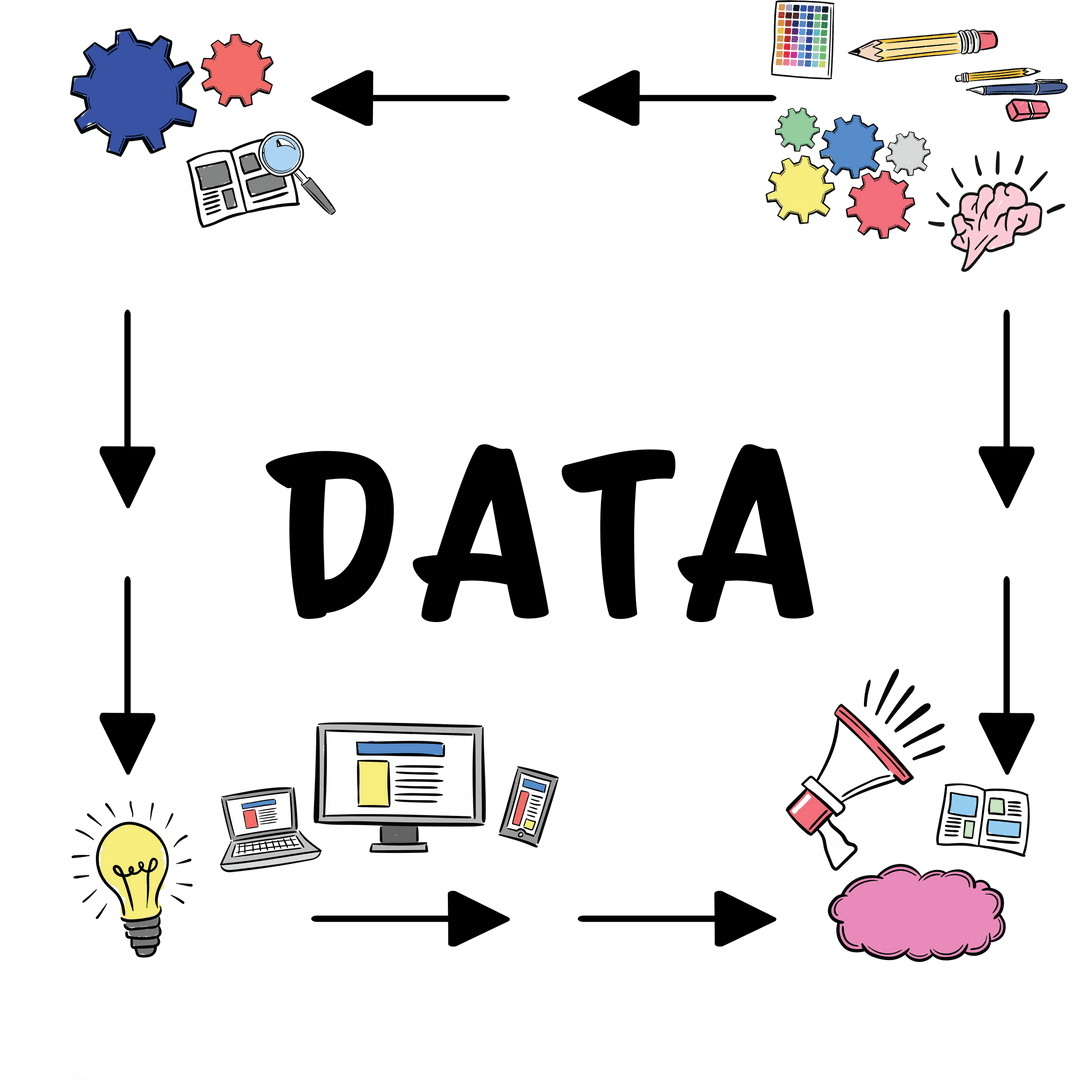 Transparent Digital Symbols and Text Concept