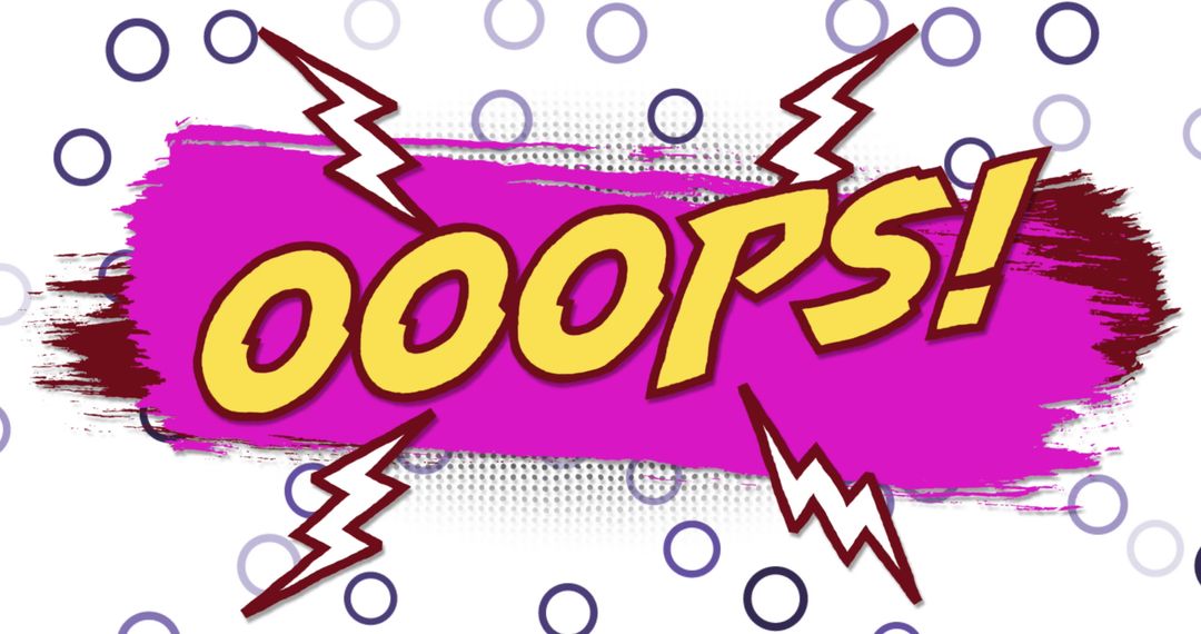 Fun Retro Oops Text on Vibrant Background Art